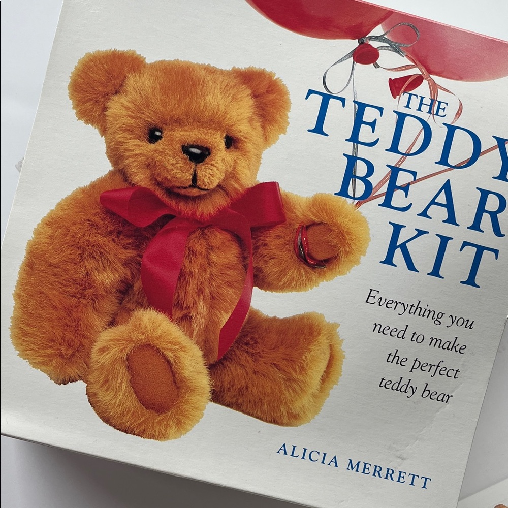 Plush Teddy Bear with Red Bow Kit